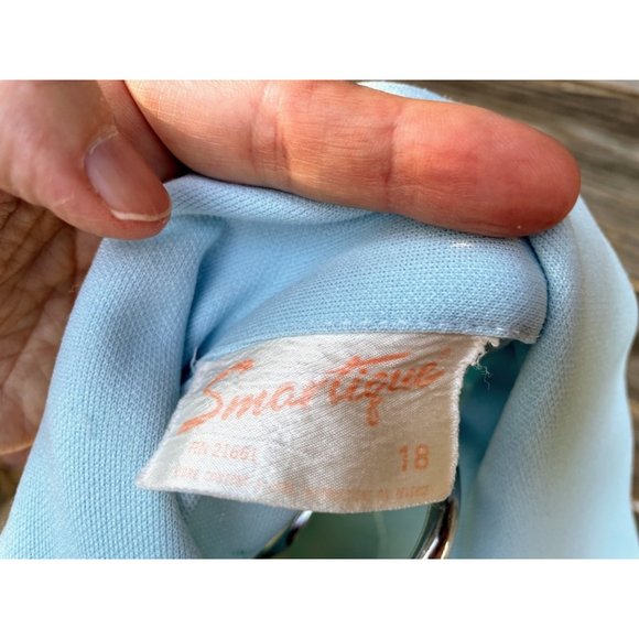 Vintage MOD 1970s Smartique Hippy BlueFloral Ladies Shirt - Picture 12 of 12